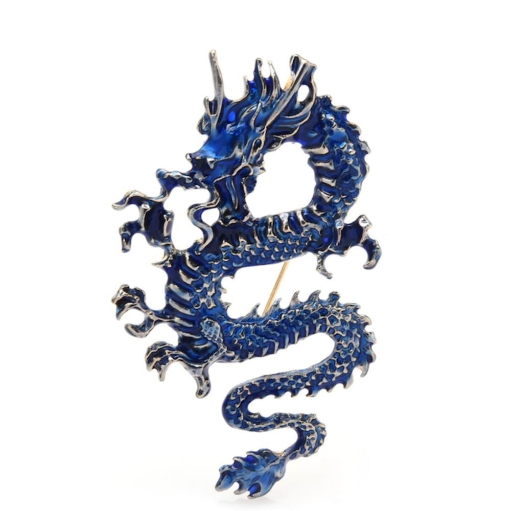 Blue Dragon Brooch